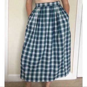 Vintage Eddie Bauer Plaid Midi Skirt
